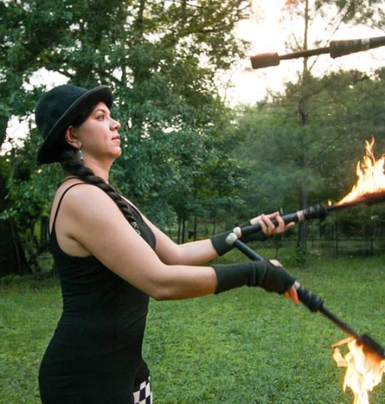 monica fire juggling